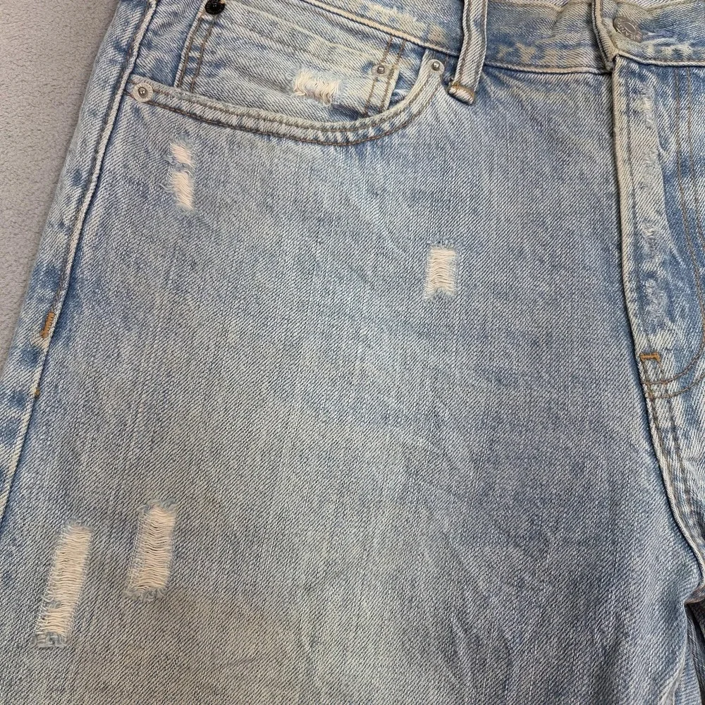 Calvin Klein‎ Selvedge Jeans Mens Blue Light Dirty Wash Straight Leg Fits 34x32